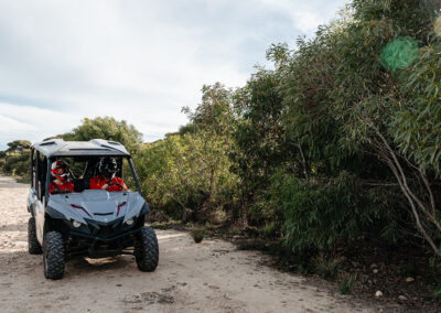 Passenger riding with guide on Kangaroo Island Outdoor Action guided quad bike tour